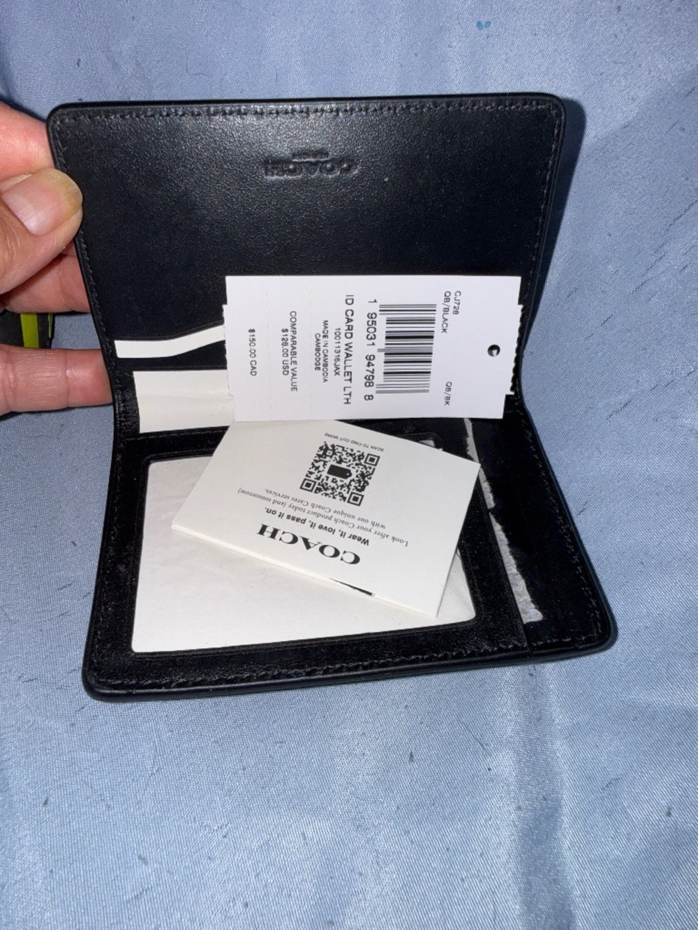 NWT Coach Leather ID Card Wallet